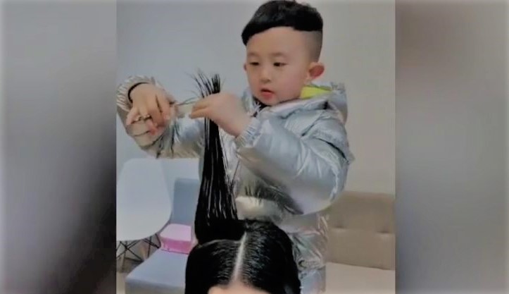 China kid goes viral for giving professional hair-cut