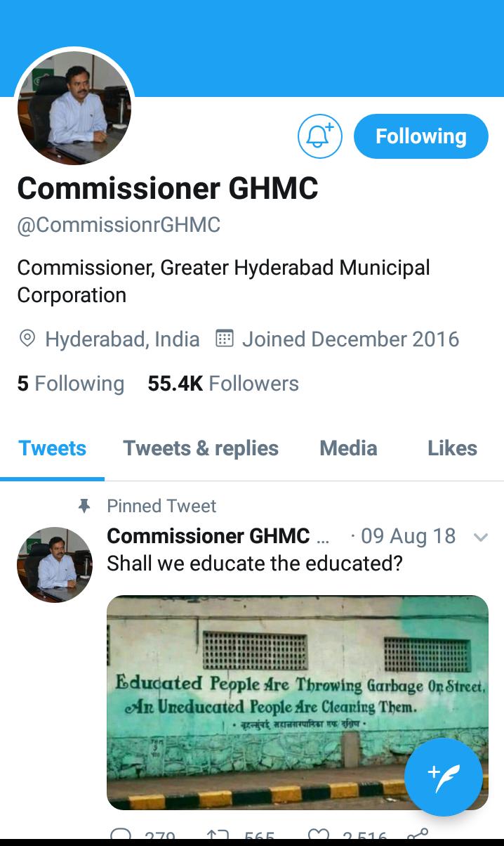 GHMC a rising star of twitter