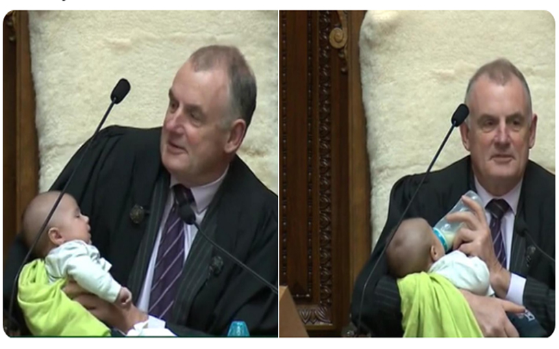 New Zealand House speaker babysits MP’s baby