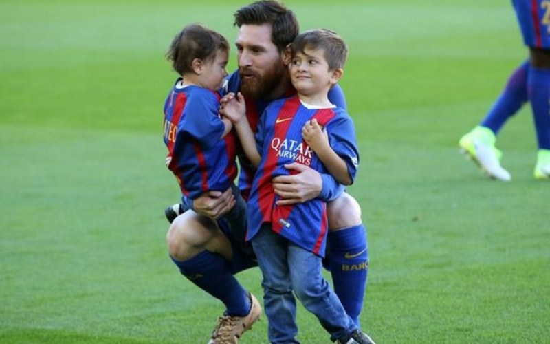 Messi's son converts a penalty, celebrates like his father