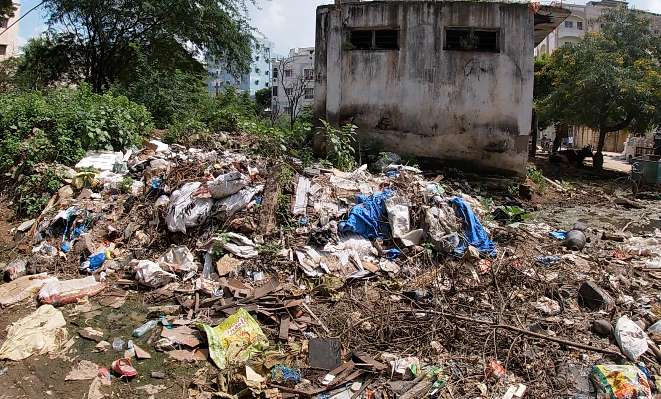 Once a Community Hall, now a massive dumping yard