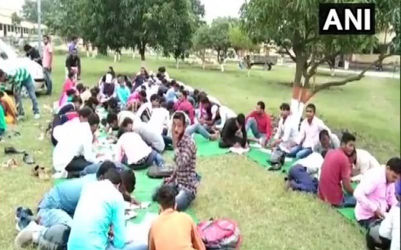 Students forced to write exams in open due to space crunch