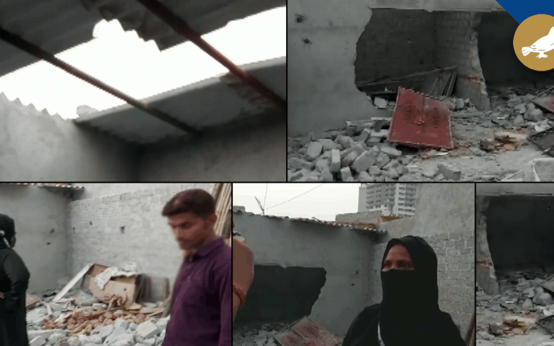 Hyderabad: House demolished by Land Grabbers in Rajendra Nagar