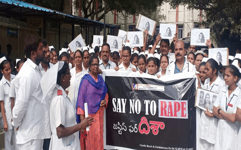 Justice for Disha rally taken out in Hyderabad