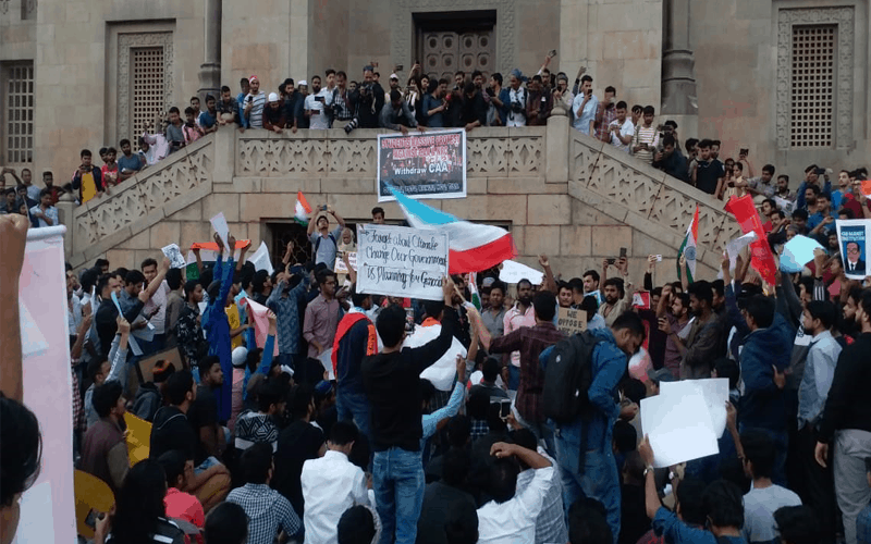 Students take out rally in Osmania University against CAA-NRC