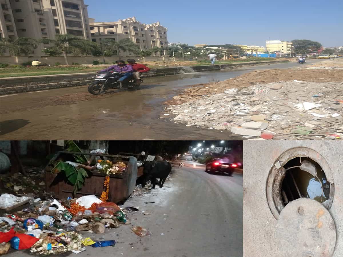 Bad roads in Hyderabad create havoc