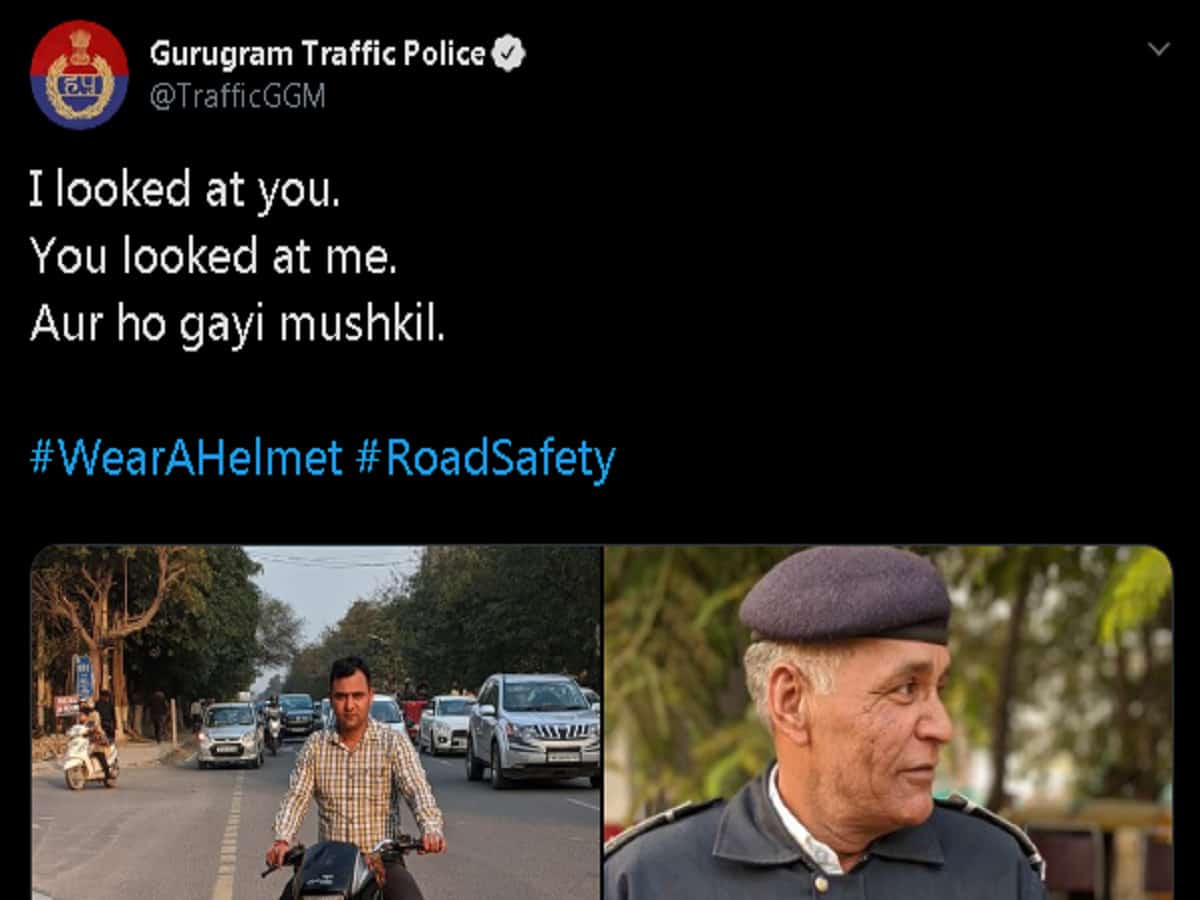 Gurugram Traffic Police's tweet