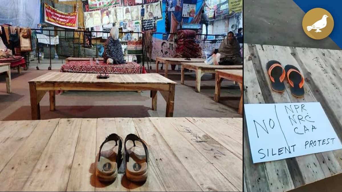 Marking a symbolic presence, the protesters had left their slippers and sandals at the site.