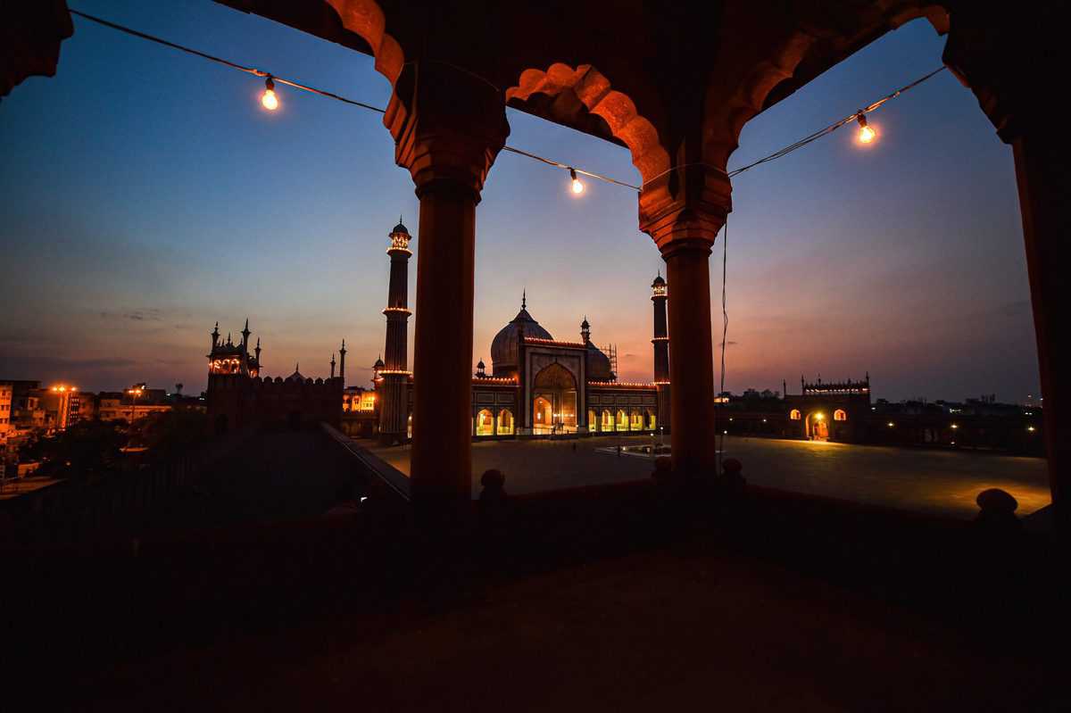 Ramadan: Illuminated view of Jama Masjid