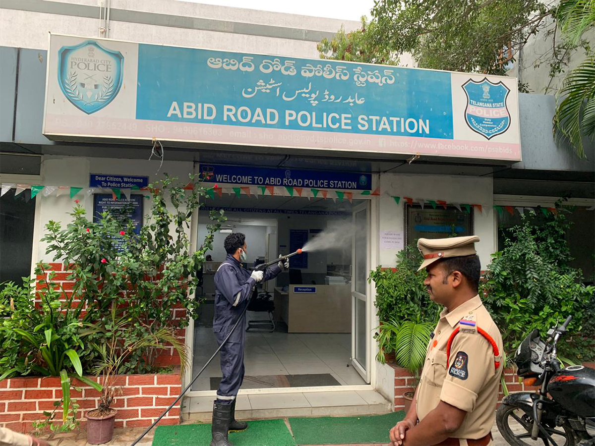 COVID-19: Police stations sprayed with disinfectant in Hyderabad