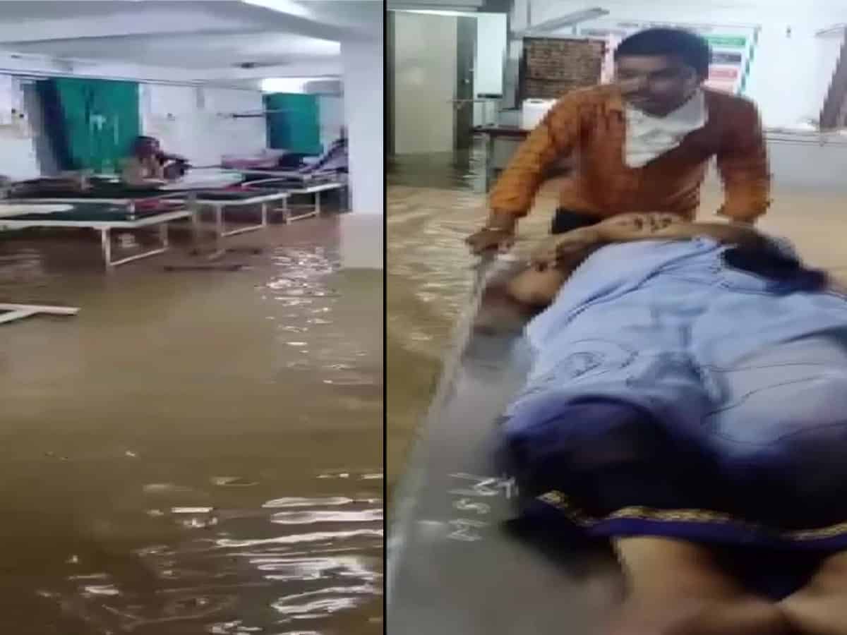 Rainwater enters emergency ward of COVID Hospital in Jalgaon
