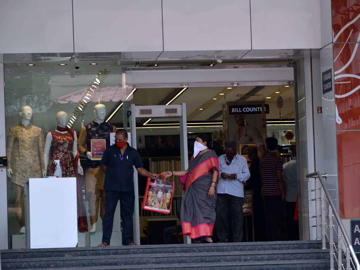 Shopping malls open doors in Hyderabad. Photo: Mohammed Hussain