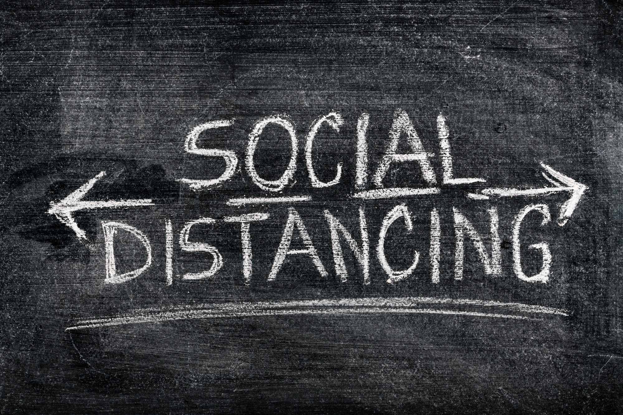 Social distancing on blackboard