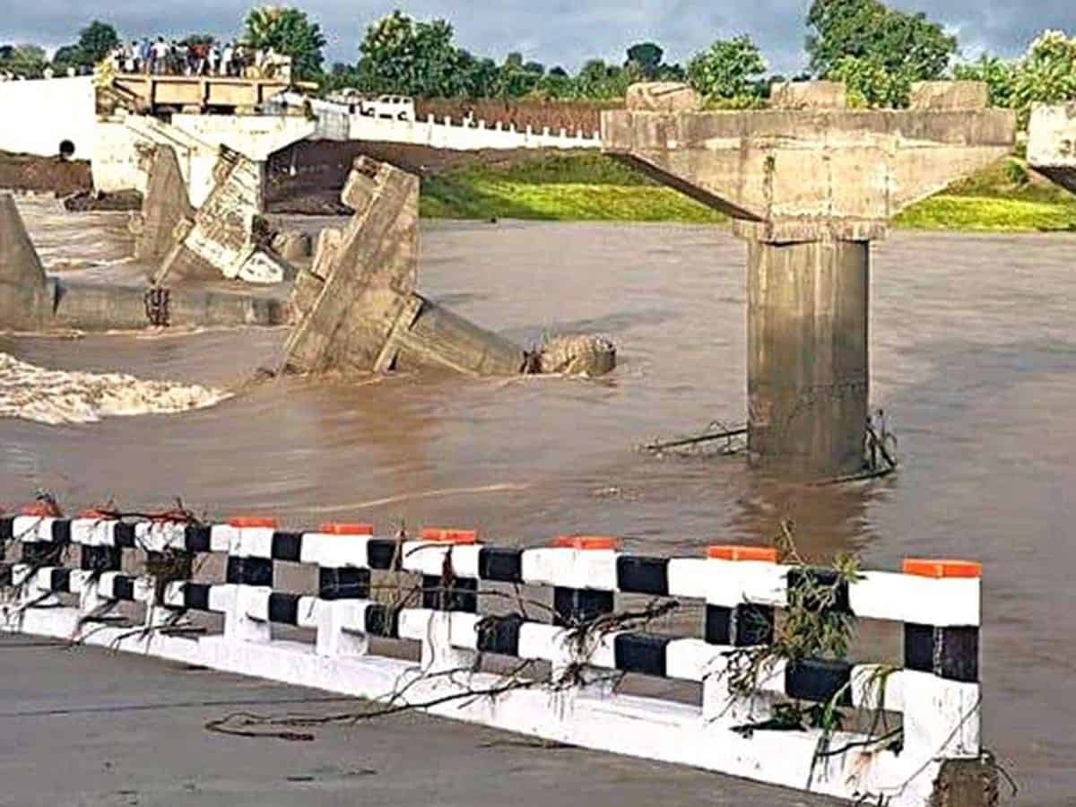 Bridge washed away before inauguration in MP