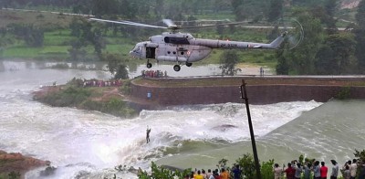 IAF chopper crew rescue man stuck in dam water