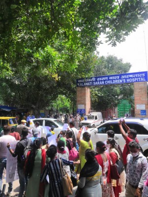Lady Hardinge staff stage protest over salary dues