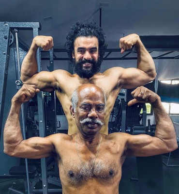 Malayalam star Tovino Thomas, 'workout partner' dad flaunt muscle power