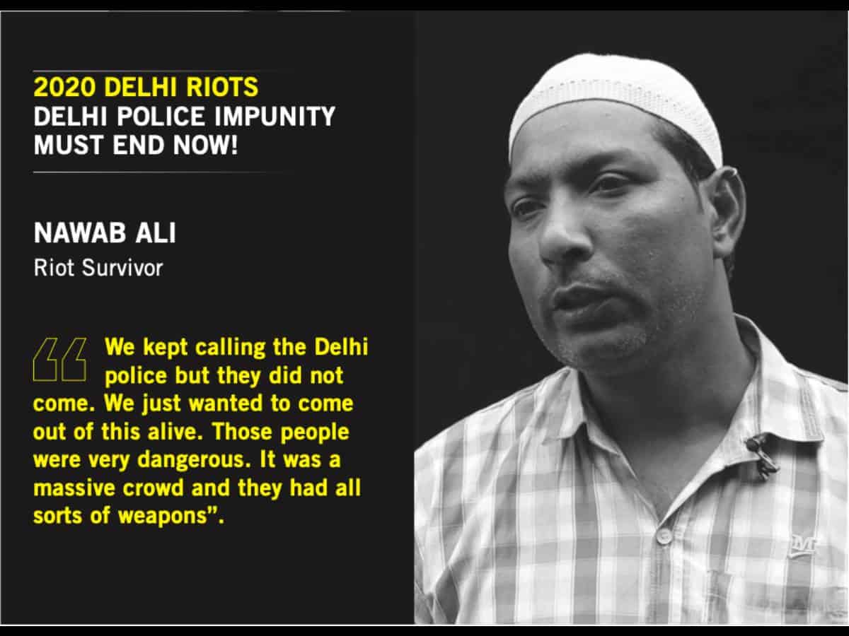 Amnesty releases report on Delhi Riots citing police complicity