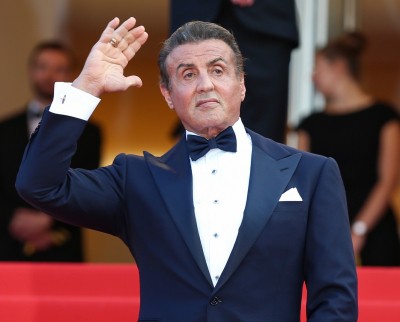 Sylvester Stallone enjoys a day on the beach with family