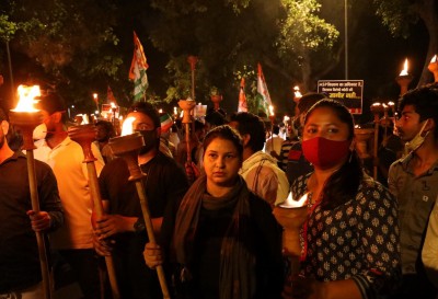 Youth Congress takes out torch rally in Delhi against farm Bills