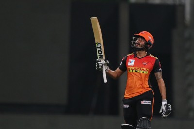 SRH ride Pandey-Shankar stand to beat RR, keep afloat (Ld)