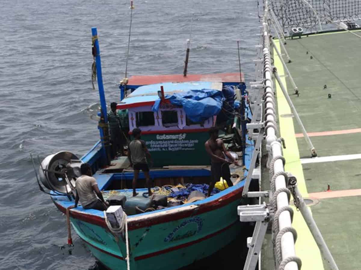 Coast Guard ship rescues fishing boat in distress