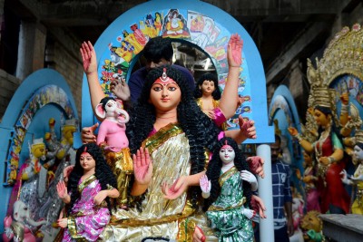 Corona is the new Mahishasura in Delhi's subdued Durga Puja