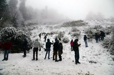 Himachal's Keylong sees season's first snowfall