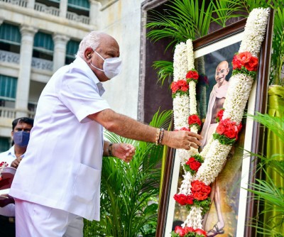 Simple functions mark Gandhi Jayanti in Karnataka
