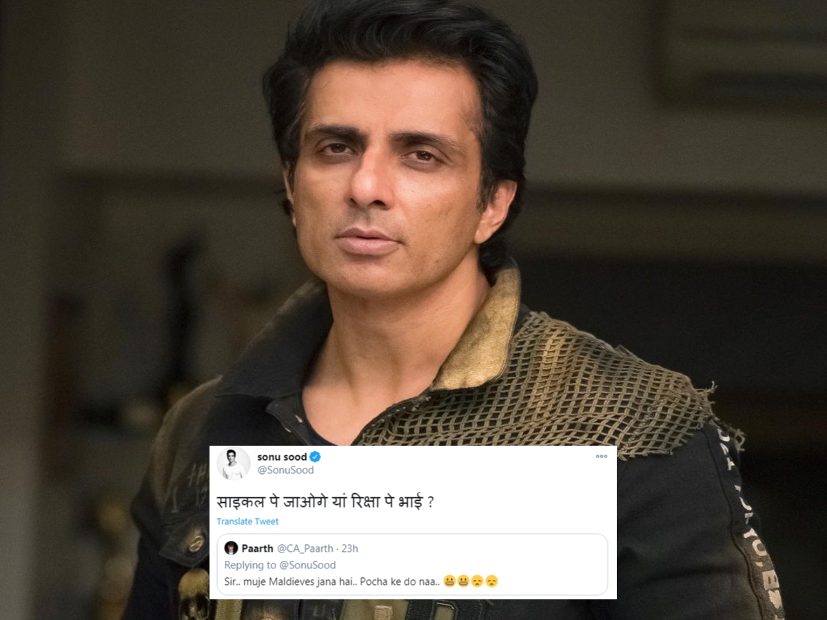 Sonu Sood's witty reply to a fan who asked him to drop to Maldives