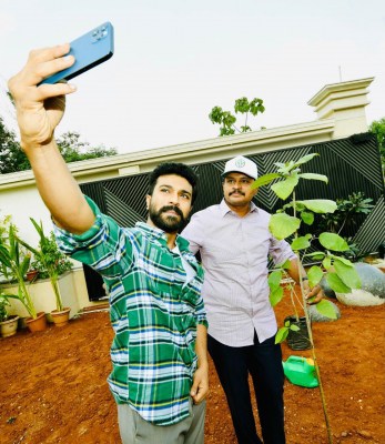 Actor Ram Charan participates in Green India challenge