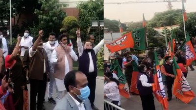 Celebrations at BJP, JD-U HQs, RJD office deserted