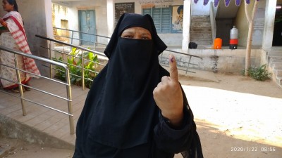Over 82% polling in Telangana's Dubbak constituency (Ld)