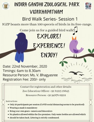 Vizag Zoo schedules bird walk series on Sunday