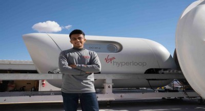 Young Indian on maiden voyage of Virgin Hyperloop