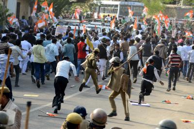 Congress leaders lathi-charged in UP's Mahoba