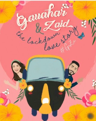 Gauahar Khan shares animated glimpse of lockdown love story with Zaid