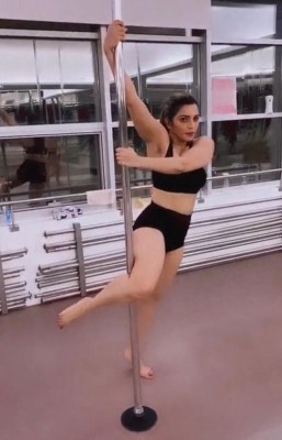 Shama Sikander learns pole dance in Dubai