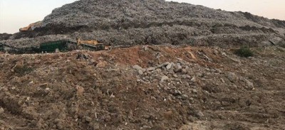 42 metre high mountain of waste at Gurugram garbage plant