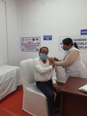 Delhi's first doctor hit by Covid elated after taking vaccine jab