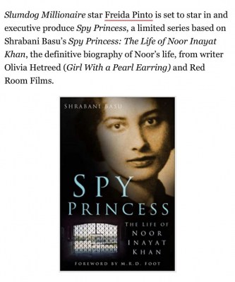 Freida Pinto to play Noor Inayat Khan in 'Spy Princess'