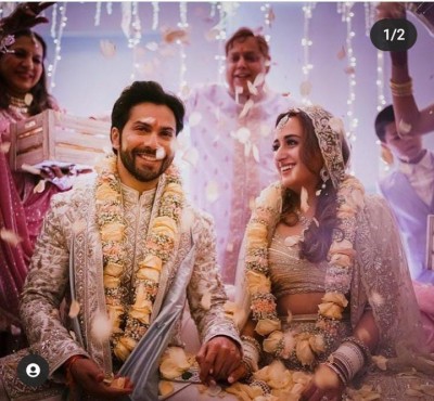 Varun Dhawan shares first image of wedding with Natasha Dalal