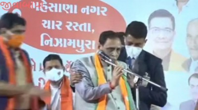 Gujarat CM collapses during campaign speech, stable now