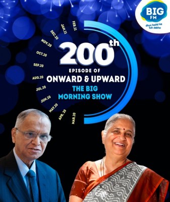 NR Narayana Murthy, Sudha Murthy guest speakers on BIG FM 'Onward & Upward - The BIG Morning Show' 200th episode