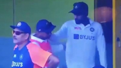 Video of Siraj grabbing Kuldeep by the neck raises eyebrows