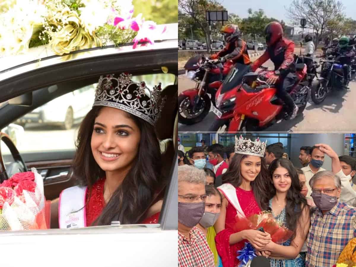 WATCH: Hyderabadi bikers’ rally welcomes Miss India World 2020 Manasa Varanasi
