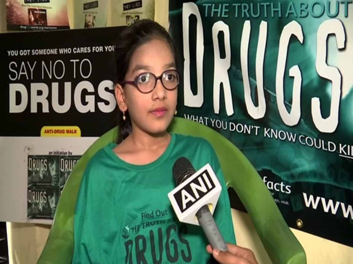 10-year-old girl from Hyderabad campaigns for a drug-free world