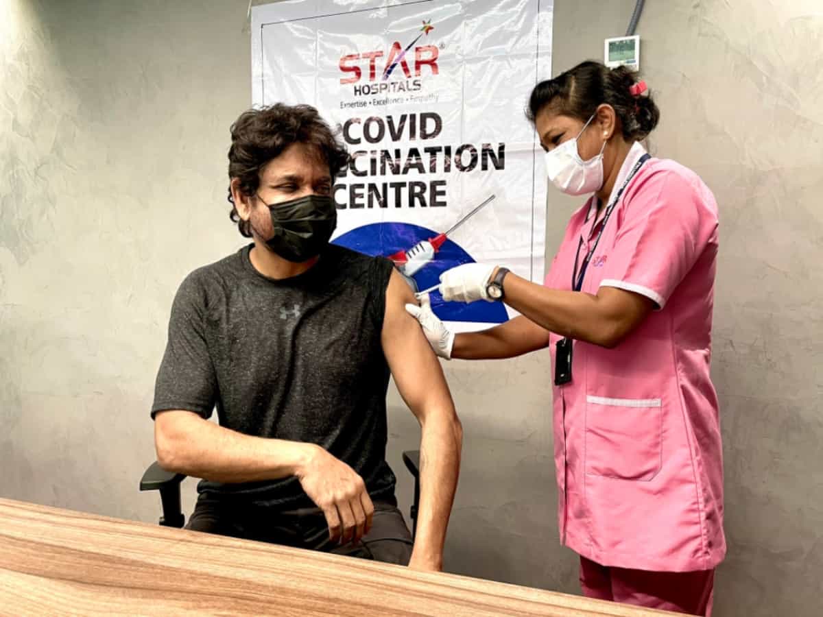 Nagarjuna receives first dose of COVID-19 vaccine in Hyderabad