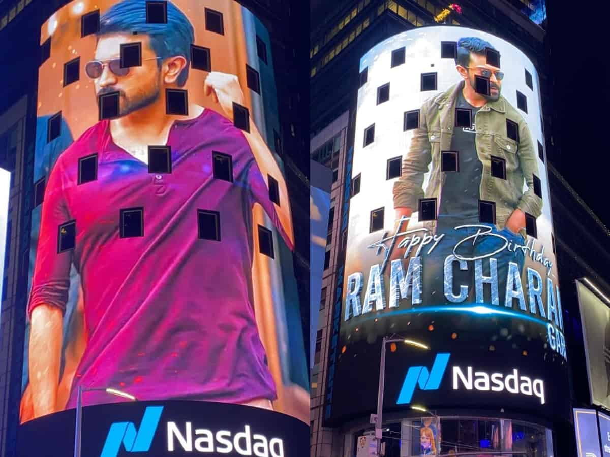 Ram Charan features on New Yorks's iconic Times Square, see pics