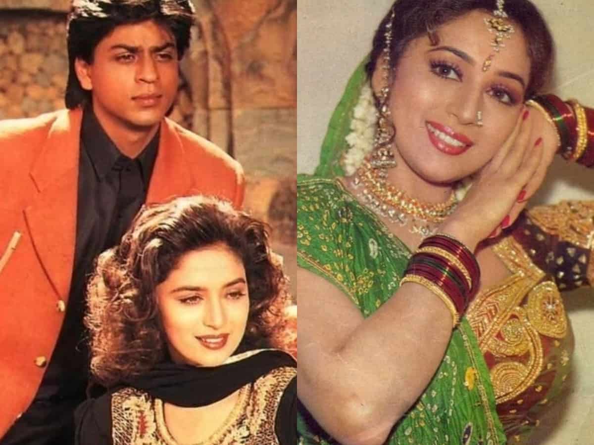 Vintage pic featuring Madhuri Dixit, Shah Rukh Khan is unmissable!